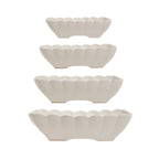 Serving Bowl with Scalloped Edge, Matte White
