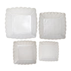 Serving Bowl with Scalloped Edge, Matte White